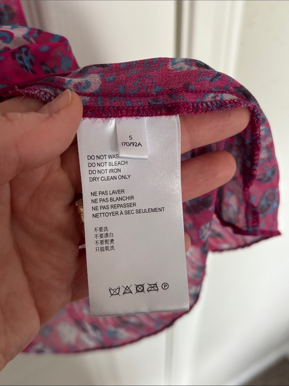 255. Anthropologie Ruffle Floral Short-Sleeve Blouse in Magenta Size Small - Picture 6 of 10